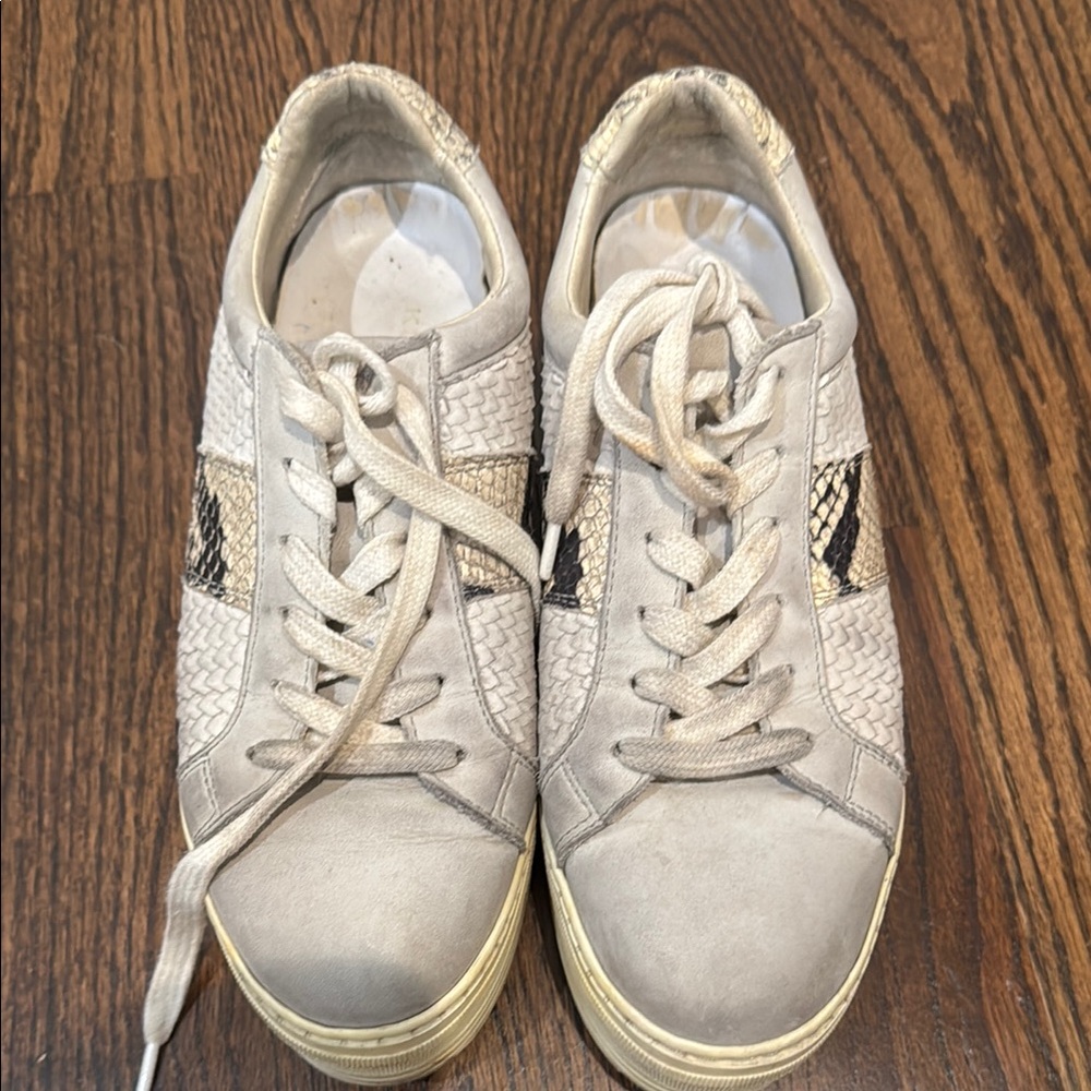 Kurt Geiger Cream and Black Sneakers
